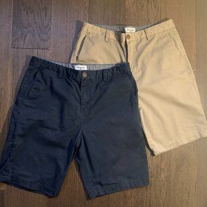PACKAGE: Beige and Blue RVCA Shorts